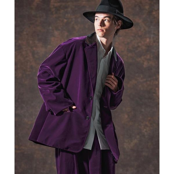 ジャケット テーラードジャケット mj10996-襟切り替えAラインベルベットジャケット(JIH-R...