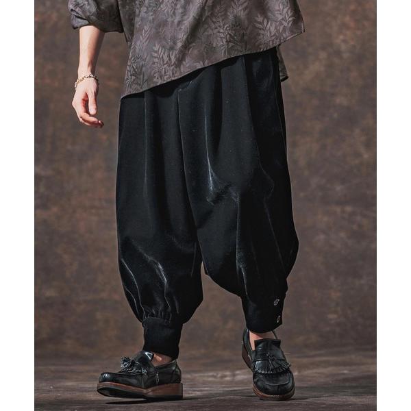 パンツ mp14000-裾ボタンタックテーパードベルベットパンツ(JIH-R1132) メンズ