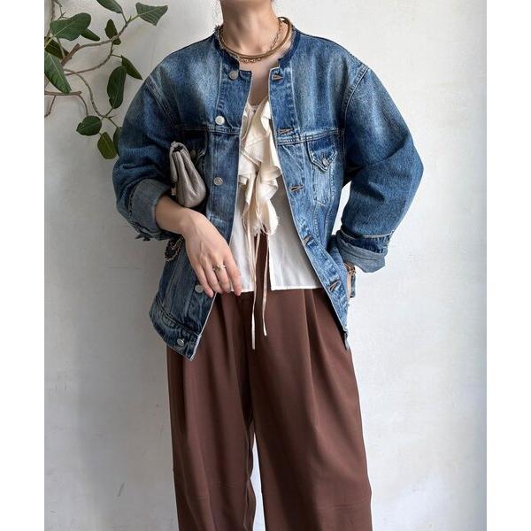 コート アウター 「WEB限定」ノーカラーデニムジャケット レディース