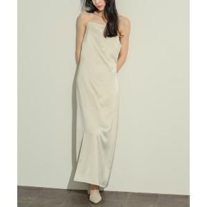 ワンピース サテンバックシャンキャミワンピース