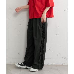 パンツ サイドフリルデザインパンツ レディース