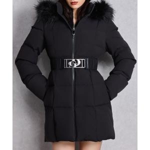ダウンコート ダウンジャケット GDベルト付きロングダウンコート レディース