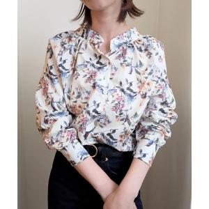 ブラウス シャツ ボタニカル柄秋シャツブラウス レディース