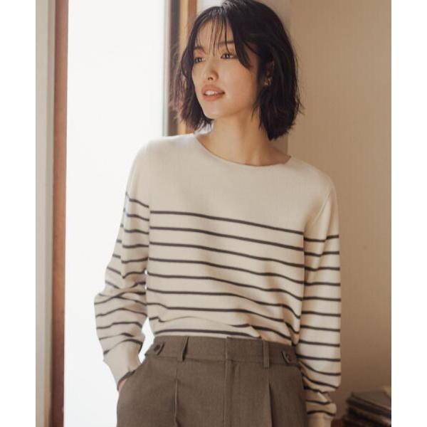ニット セーター 「石川梨華さん着用」ガーターボートネックプルオーバー「洗える/毛玉軽減」 レディー...