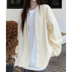 カーディガン オーバーサイズスウェットカーディガン レディース