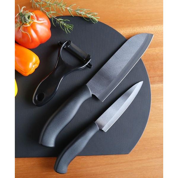キッチン セラミック包丁セット 黒 三徳 ペティナイフ ピーラー