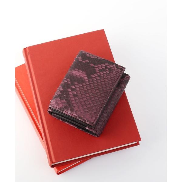 財布 「HALEINE」 ダイヤモンドパイソンレザー 三つ折り ミニ財布 レディース メンズ