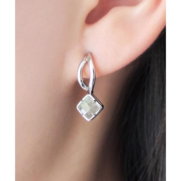 ピアス 「ZOZO限定」SV・K10　ラブラドライトチェスクールピアス レディース