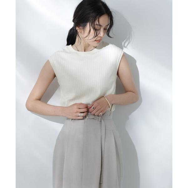 「NANO universe」 ノースリーブトップス S アイボリー レディース