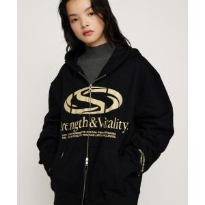 パーカー PRINT OVER HOODIE プリント オーバー フーディ パーカー 秋服 レディース