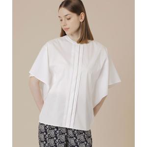 ブラウス シャツ コットンナイロンストレッチスリーブデザインブラウス レディース