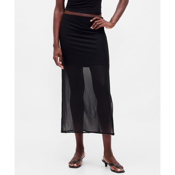 スカート メッシュ ミディスカート