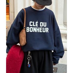トレーナー スウェット 「WEB限定」「UNISEX」CLE'DUビッグシルエット裏起毛ロゴスウェット レディース メンズ