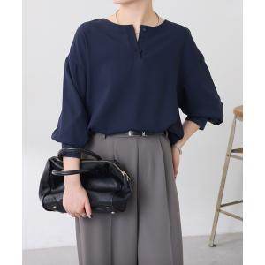 tシャツ 2WAYロゴ袖ラメリブロンT レディース