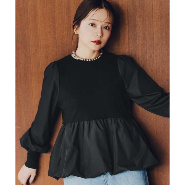 ニット セーター ドッキングバルーンペプラムニット/トップス レディース