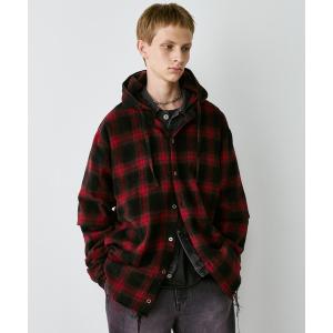 シャツ AIVER　レイヤードオンブレチェックシャツ メンズ レディース