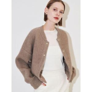 カーディガン CNラクーンミックスブルゾン レディース