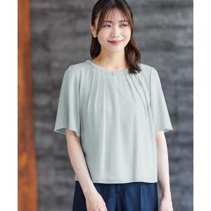ブラウス シャツ 「一枚着で着映え／ジャケットのインナーにも」フロント開きブラウス レディース