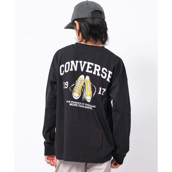 tシャツ CONVERSE 別注スニーカーロゴプリントロングTシャツ キッズ 子供服 男の子