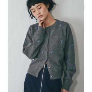 カーディガン 花柄刺繍カーディガン レディース