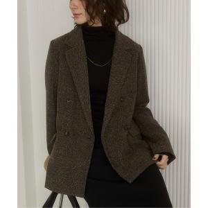 ジャケット テーラードジャケット 卒園式 「S/Mサイズ展開」ツイード ダブル テーラードジャケット レディース