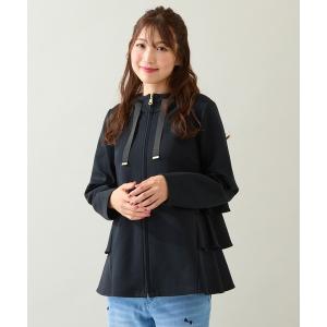 パーカー ダンボールニットフリルパーカー レディース