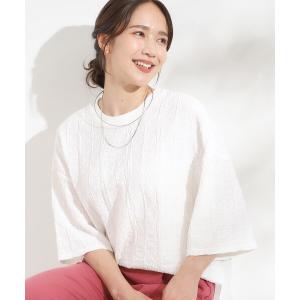 tシャツ 「5分袖」大人の魅力を惹きたてる レースカットソー レディース