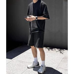 セットアップ 「NOWLE」ウォッシュド Tシャツ＆ハーフパンツ セットアップ メンズ