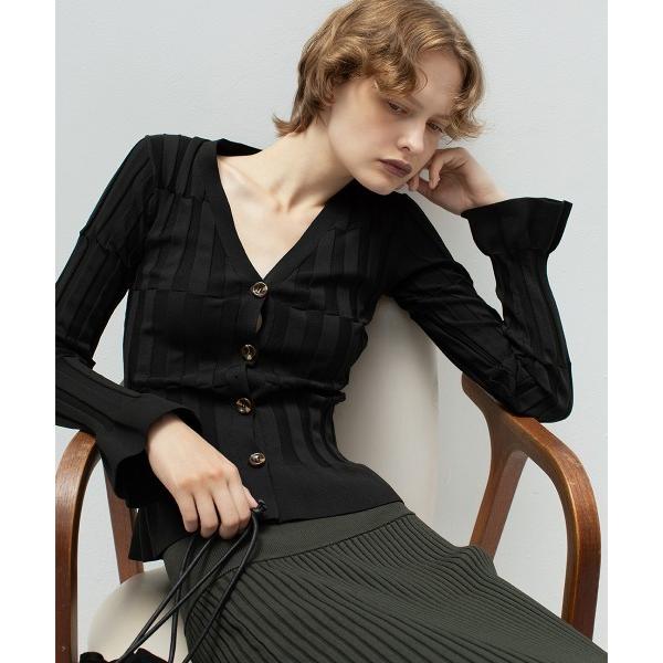カーディガン Grid Rib Cardigan レディース