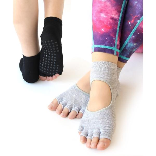 靴下 「3足セット」レディース 指先なし5本指 ヨガソックス レディース