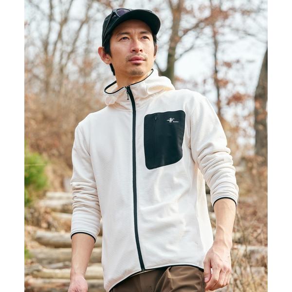 パーカー グリッドウールフーディ メンズ