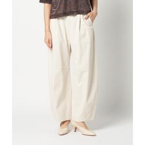パンツ COTTON TWILL CURVY TUCK PANTS レディース