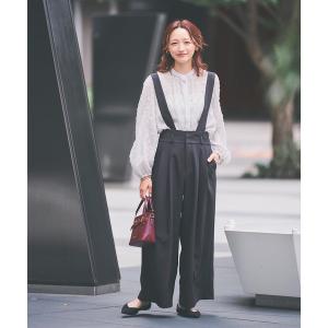 パンツ 軽量・2WAY サスペンダー付きワイドパンツ「2サイズ展開」 レディース