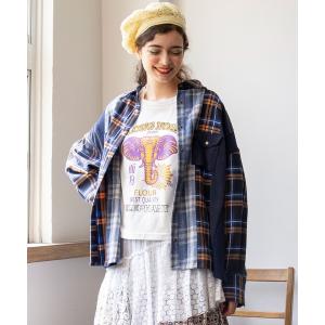 ブラウス シャツ 「チャイハネ」チェックパッチワークシャツ レディース