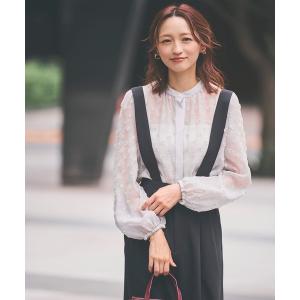 ブラウス シャツ ラメカットジャカードシアーブラウス レディース