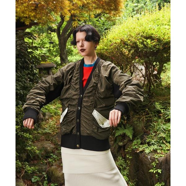 カーディガン GATHER PANEL COMBI KT CD レディース