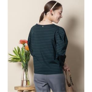 tシャツ パワーショルダー ボーダーカットソー レディース