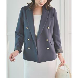 ジャケット テーラードジャケット 「秋新色追加」 ゴールドボタンダブルジャケット レディース