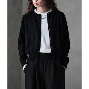 カーディガン ベーシッククルーネックカーディガン レディース
