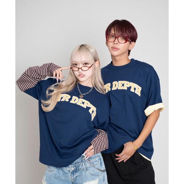 tシャツ LTR DEPTH/チェックカレッジグラフィックT メンズ レディース