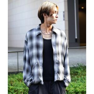 ブルゾン アウター TOWNCRAFT / タウンクラフト 50S ROCKBILLY JACKET レーヨン ジップアップ ワークブルゾン オンブレ