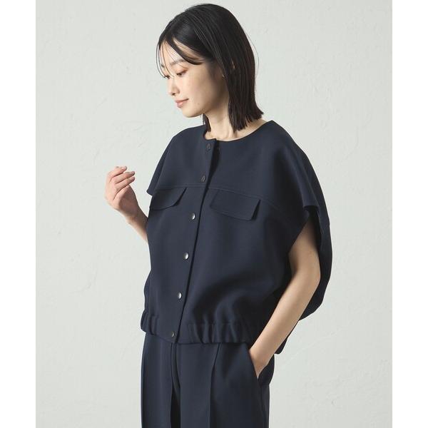 ベスト ジレ 「UV効果/着用シワ軽減/セットアップ対応」ラウンドフォルムジレ レディース