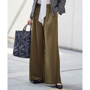 パンツ デニムライクツイルワイド パンツ レディース