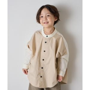 ブラウス シャツ ピュアコットンバンドカラーシャツ（ボタン取り外し対応） キッズ 子供服 男の子