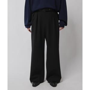 スラックス ダブルクロス2タックワイドスラックス メンズ