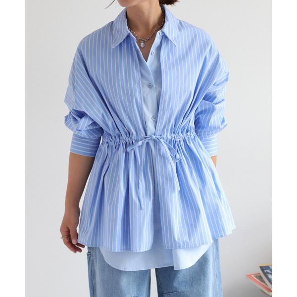 ブラウス シャツ 2枚重ねレイヤードブラウジングシャツブラウス レディース