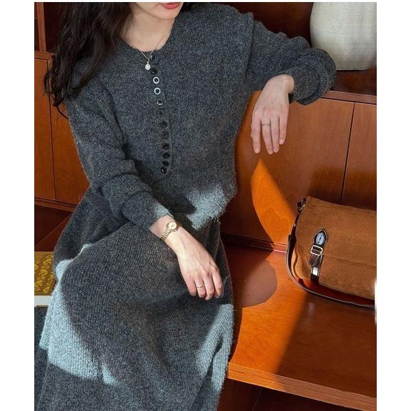 セットアップ 2点セットアップ クルーネックニットカーディガン＆ロングスカート レディース