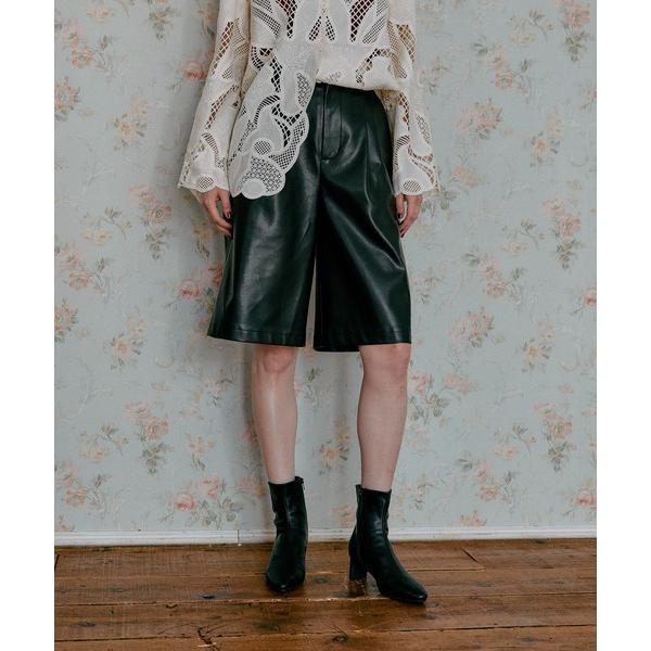 パンツ フェイクレザーハーフパンツ 582051 レディース