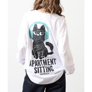 tシャツ BF2 select CAT 猫刺繍 プリントロングスリーブT メンズ レディース