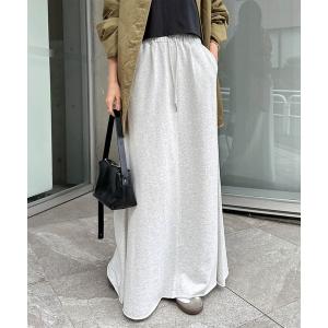スカート 裏毛スウェットロングフレアスカート